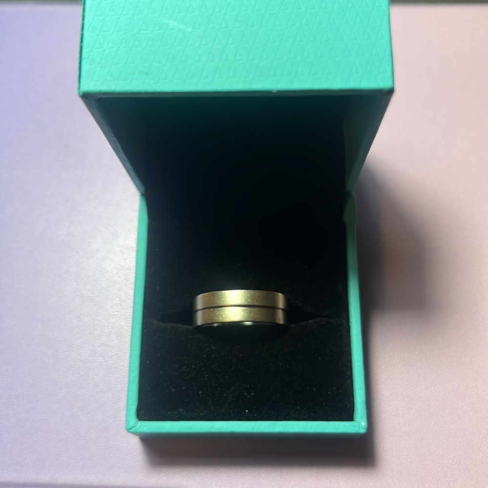 Pair of satin finish 18K white gold 3mm flat bands